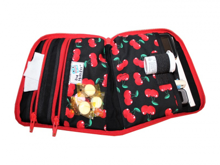 Preview: Diabetes Tasche mit Kirschen im Rockabilly-Style