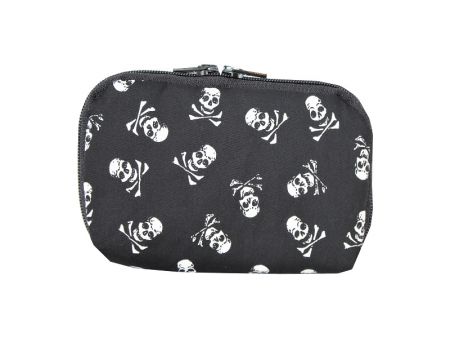 Diabetes Tasche, weiße Skulls auf Schwarz