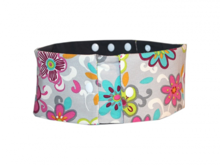 Sportband mit 2 Einsteckfächern bunte Retroblumen