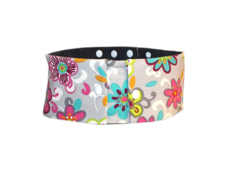 Preview: Sportband mit 2 Einsteckfächern bunte Retroblumen