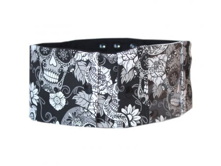 Sportband mit 2 Einsteckfächern, weiße Skulls