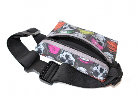 Preview: Gürteltasche Softshell Skull - grau - bunt
