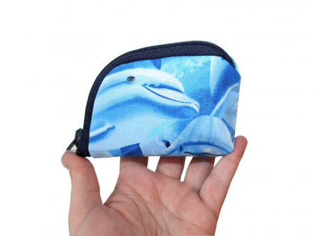 Pumpentasche Delfin auf hellblau