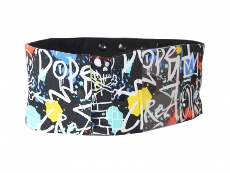Sportband mit 2 Einsteckfächern, Graffiti schwarz