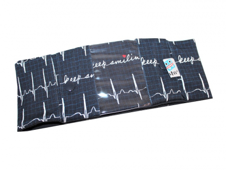 Sportband mit Sichtfenster, keep smiling blau