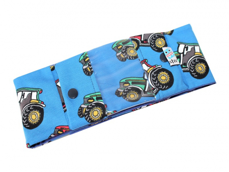 Sportband mit Sichtfenster, Traktor auf mittelblau