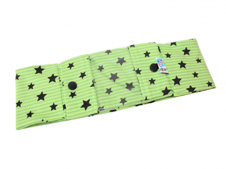 Sportband mit Sichtfenster, Sterne, Streifen, grün