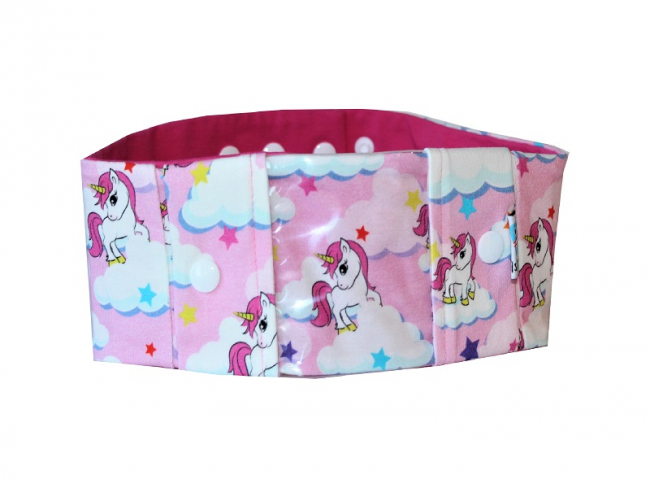 Sportband mit Sichtfenster, Einhörner auf rosa