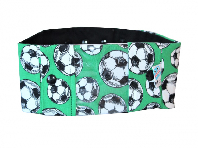 Sportband mit Sichtfenster, Fußball, grün