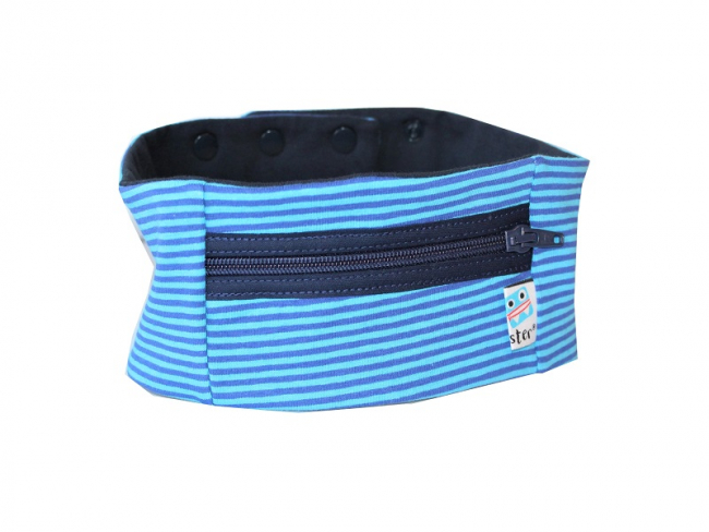 Sportband mit Reißverschluss, gestreift blau