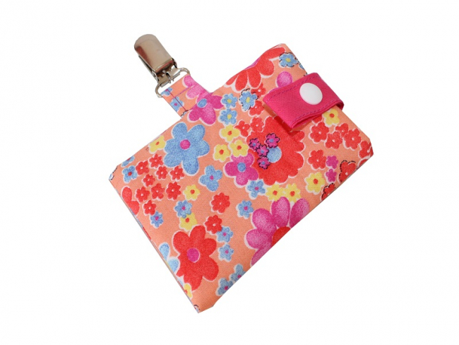 BH-Pumpentasche bunte Blumen, orange