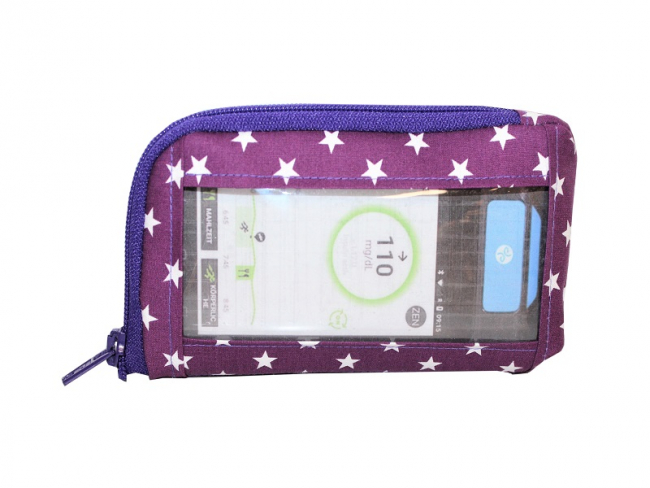 Tasche für DBLG1-Handset lila mit Sichtfenster