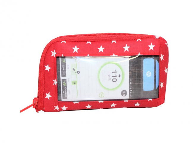 Tasche für DBLG1-Handset rot mit Sichtfenster