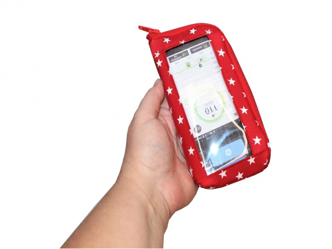 Tasche für DBLG1-Handset rot mit Sichtfenster