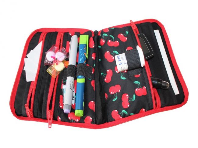 Diabetes Tasche mit Kirschen im Rockabilly-Style