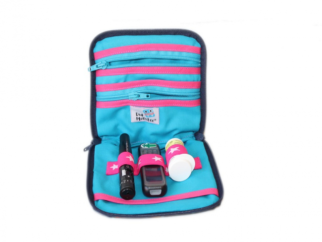 Diabetes Tasche im kleinFORMAT bunte Blumen
