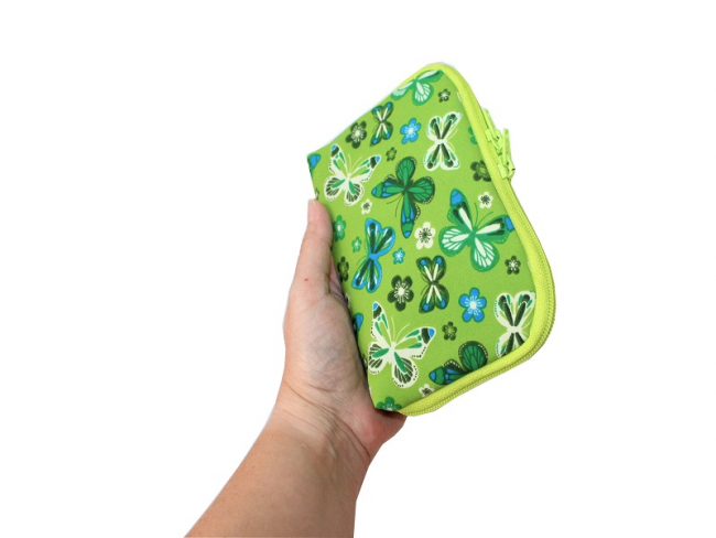 Diabetes Tasche im kleinFORMAT Schmetterlinge auf grün