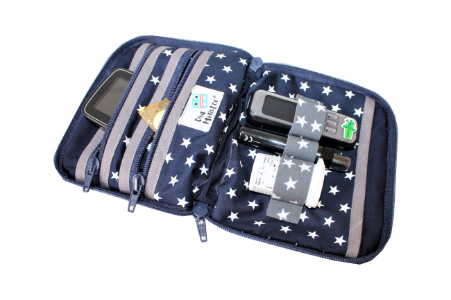 Diabetes Tasche, Softshell, Sterne hellblau