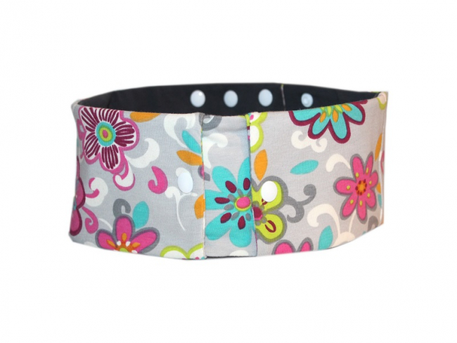 Sportband mit 2 Einsteckfächern bunte Retroblumen