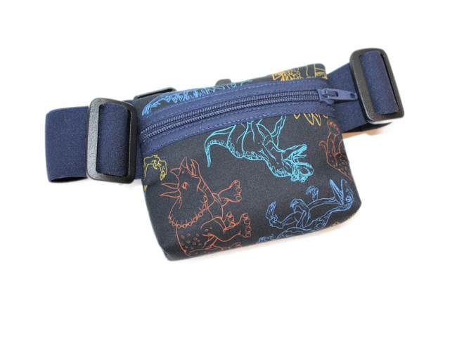 Gürteltasche Softshell bunte Dinos