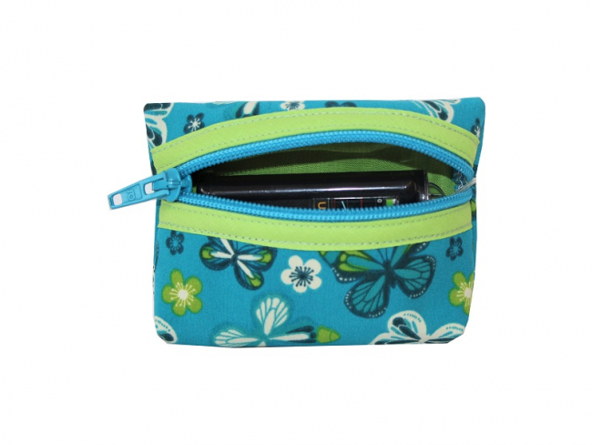 Insulinpumpentasche aus Softshell mit Schmetterlingen