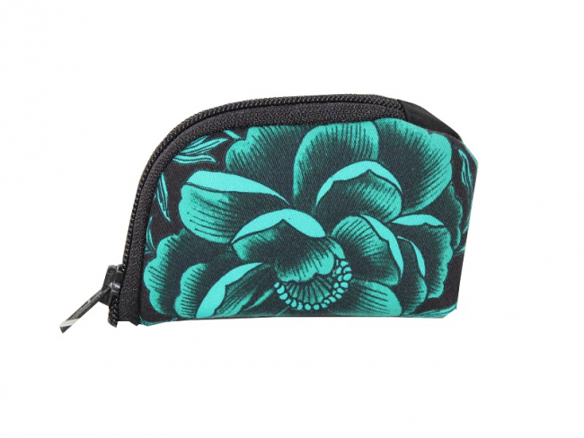 Pumpentasche, Blume petrol