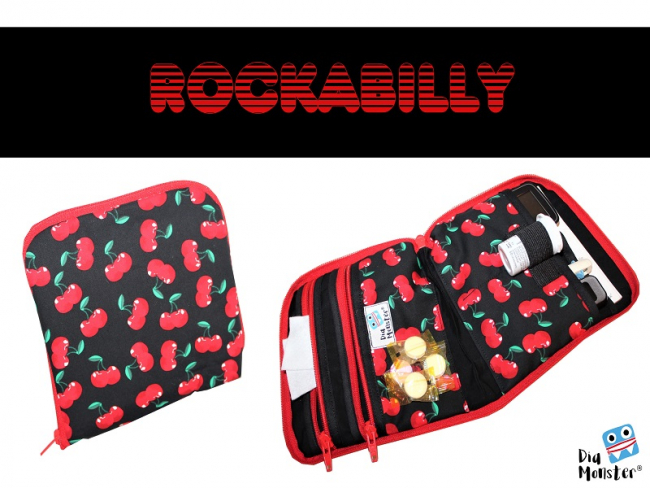 Diabetes Tasche mit Kirschen im Rockabilly-Style