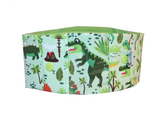 Sportband mit Sichtfenster, Dinos auf hellem Grün