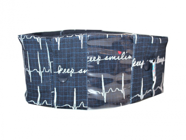 Sportband mit Sichtfenster, keep smiling blau