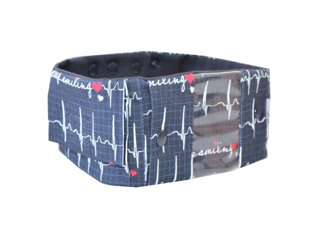 Sportband mit Fach für Traubenzucker, keep Smiling, blau