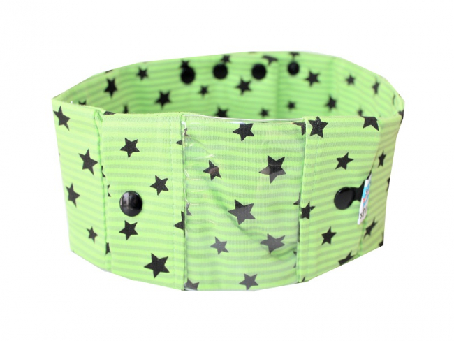 Sportband mit Sichtfenster, Sterne, Streifen, grün