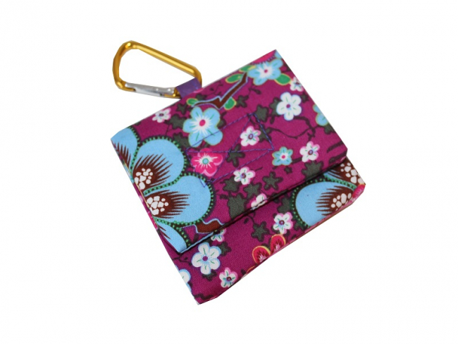 Traubenzucker Tasche - bunte Blumen mit Karabiner