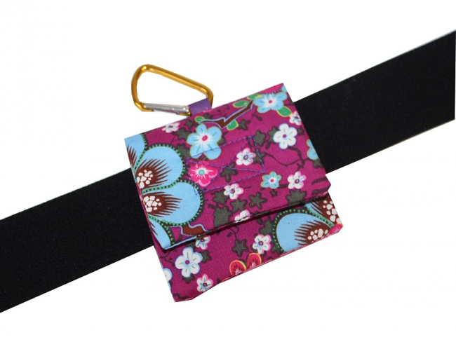 Traubenzucker Tasche - bunte Blumen mit Karabiner