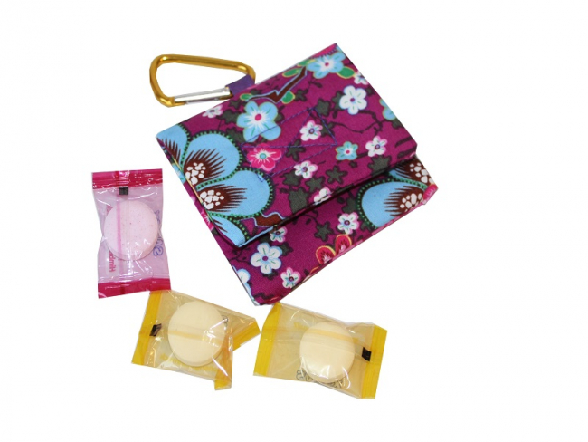 Traubenzucker Tasche - bunte Blumen mit Karabiner