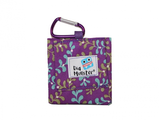 Traubenzucker Tasche - Ranken auf Lila mit Krabiner