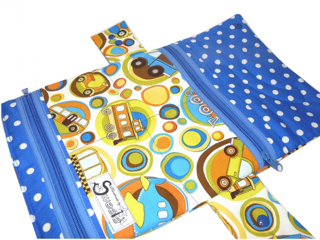 Diabetiker Zubehörtasche mit Fahrzeugmotiv blau